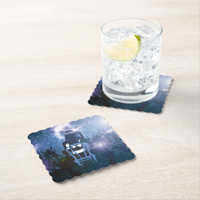 Dessous-de-verre En Papier Disco Heartbeat (En situation)