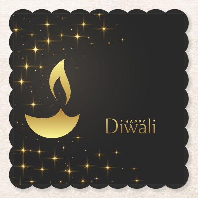 Dessous-de-verre En Papier Diwali avec Diya (Devant)
