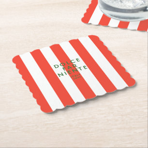 Dessous-de-verre En Papier Dolce Far Niente Italie Red Cabana Stripes