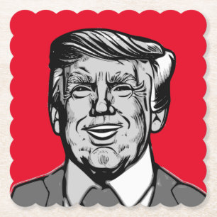 DESSOUS-DE-VERRE EN PAPIER DONALD TRUMP