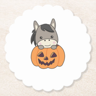 Dessous-de-verre En Papier Donkey En Citrouille Sweet Donkey Happy Halloween