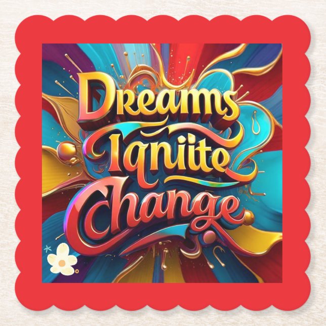 Dessous-de-verre En Papier "Donner du pouvoir aux rêves" (Devant)