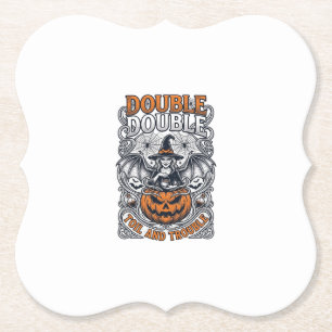 Dessous-de-verre En Papier Double peine Malheur Sorcière Citrouille Halloween