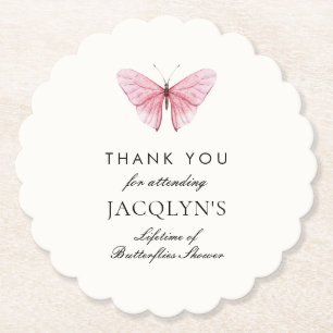 Dessous-de-verre En Papier Douche de toute une vie de papillons de Jacqlyn