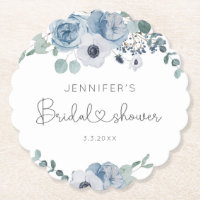 Douche nuptiale florale bleu foncé