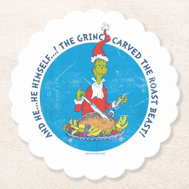 Dessous-de-verre En Papier Dr Seuss | Grinch | Bête rôtie de Noël (Devant)