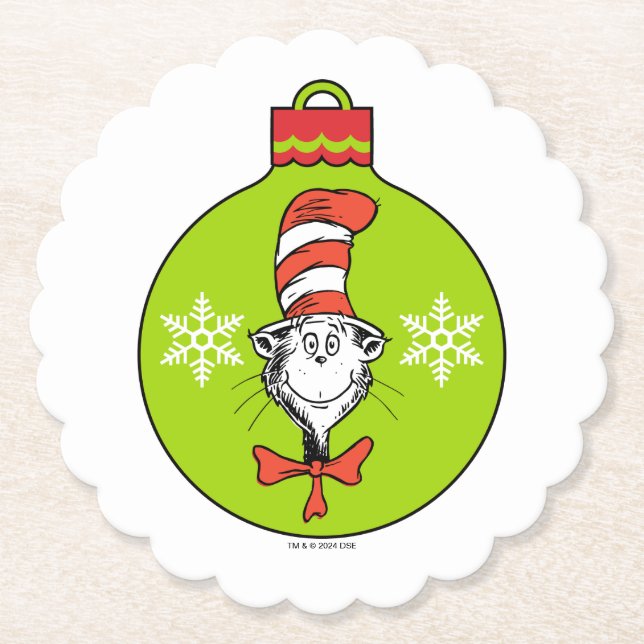 Dessous-de-verre En Papier Dr Seuss | Grinch | Classic Le Chat dans le Casque (Devant)