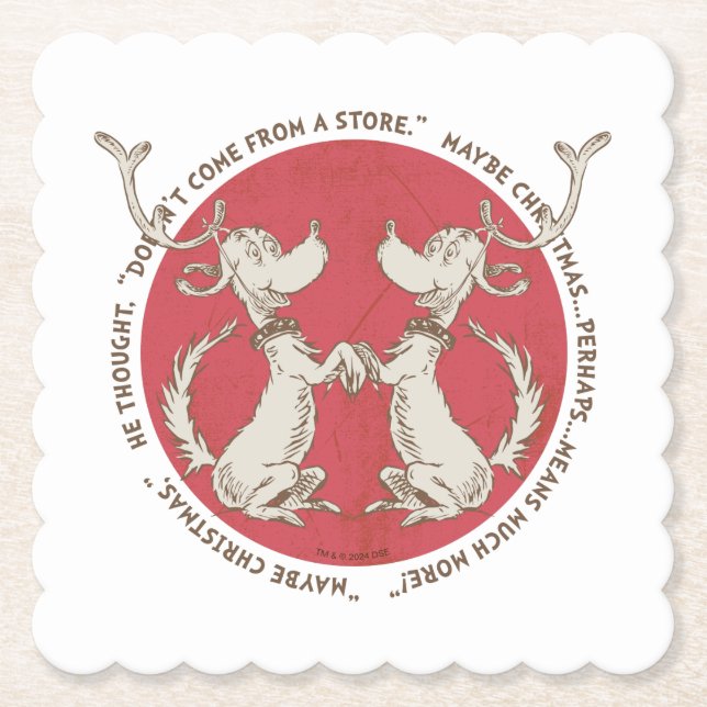 Dessous-de-verre En Papier Dr Seuss | Grinch | Max - Citation de Noël (Devant)