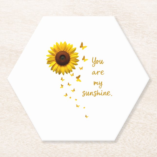 Dessous-de-verre En Papier Dragonflies and Sunflower You Are My Sunshine (Devant)