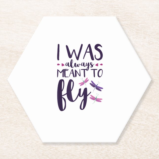 Dessous-de-verre En Papier Dragonflies J'Étais Toujours Destiné À Voler Drago (Devant)