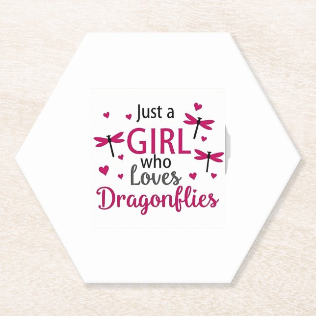 Dessous-de-verre En Papier Dragonfly Just A Girl Who Loves Dragonflies T-Shir (Devant)