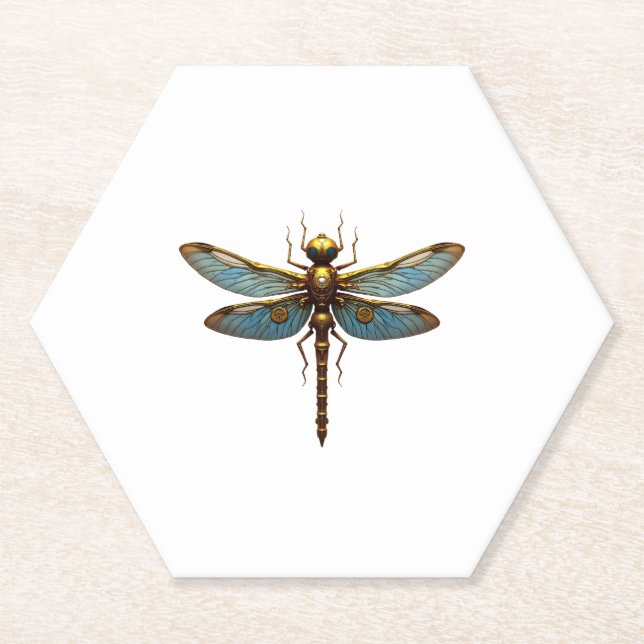 Dessous-de-verre En Papier Dragonfly Steam Punk Insect Art Engineer Steampunk (Devant)