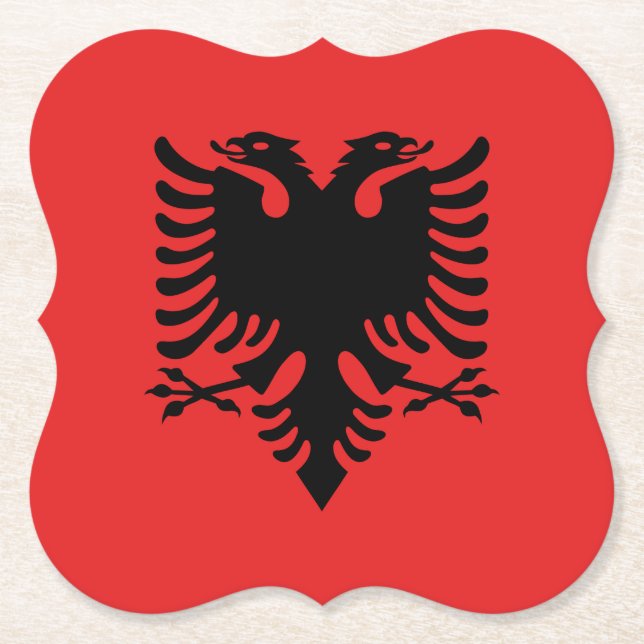 Dessous-de-verre En Papier Drapeau albanais (Devant)