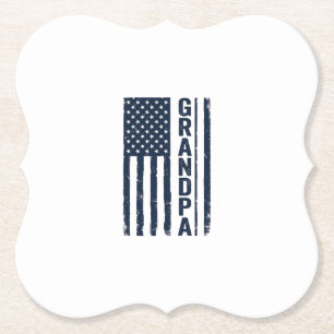 Dessous-de-verre En Papier Drapeau américain grand-père Design patriotique en