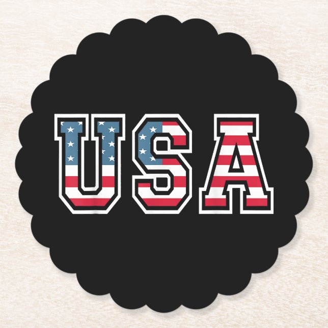 Dessous-de-verre En Papier Drapeau Américain Patriotique Pour Hommes Femmes E (Devant)
