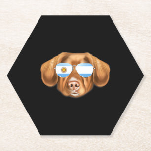 Dessous-de-verre En Papier Drapeau argentin Duck Tolling Retrivers Chien Pock