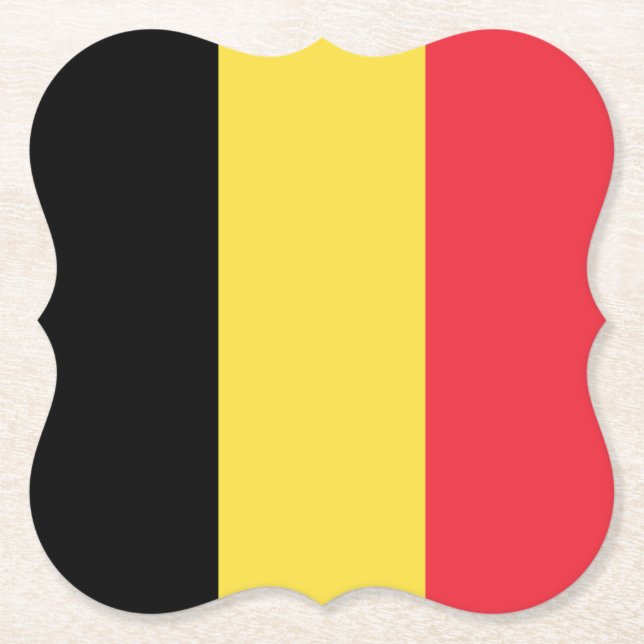 Dessous-de-verre En Papier Drapeau belge (Devant)