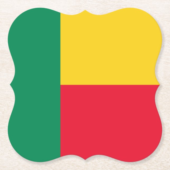 Dessous-de-verre En Papier Drapeau Bénin (Devant)