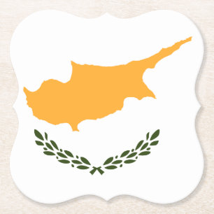 Dessous-de-verre En Papier Drapeau de Chypre