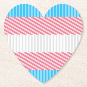 Dessous-de-verre En Papier Drapeau de la fierté transgenre Abstraite de la ba