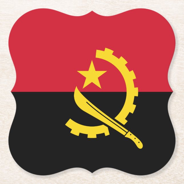 Dessous-de-verre En Papier Drapeau de l'Angola (Devant)