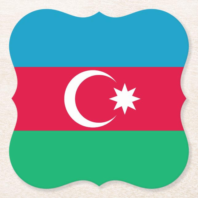 Dessous-de-verre En Papier Drapeau de l'Azerbaïdjan (Devant)