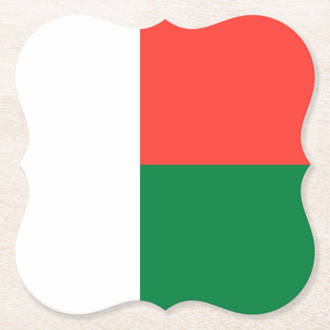Dessous-de-verre En Papier Drapeau de Madagascar (Devant)