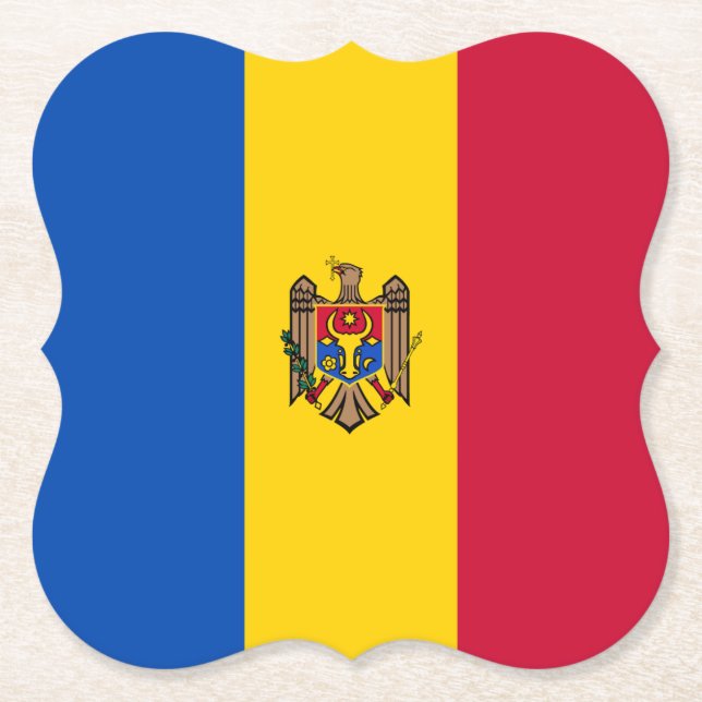 Dessous-de-verre En Papier Drapeau de Moldova (Devant)