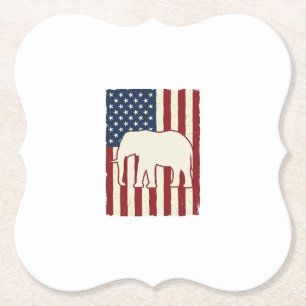 Dessous-de-verre En Papier Drapeau d'éléphant patriotique dessin vectoriel vi