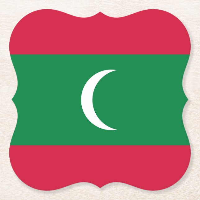 Dessous-de-verre En Papier Drapeau des Maldives (Devant)