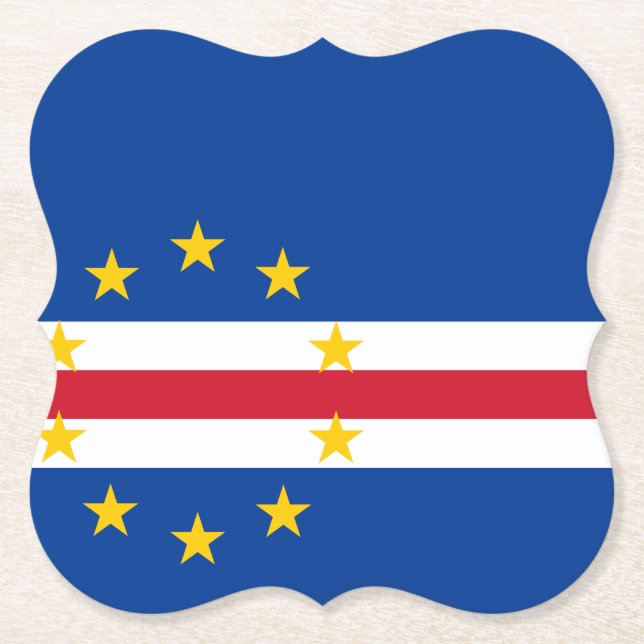 Dessous-de-verre En Papier Drapeau du Cap-Vert (Devant)