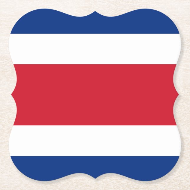 Dessous-de-verre En Papier Drapeau du Costa Rica (Devant)