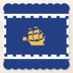 Dessous-de-verre En Papier Drapeau du Dessous de verre papier de Québec<br><div class="desc">Dessous de verre avec le drapeau de Québec,  la capitale de Québec,  Canada. Un drapeau bleu avec un contour blanc et un navire jaune au centre</div>