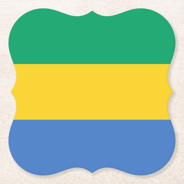 Dessous-de-verre En Papier Drapeau du Gabon (Devant)