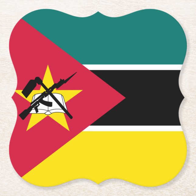 Dessous-de-verre En Papier Drapeau du Mozambique (Devant)