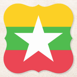 Dessous-de-verre En Papier Drapeau du Myanmar