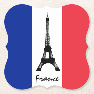 Dessous-de-verre En Papier Drapeau français & Tour Eiffel - France /fans spor