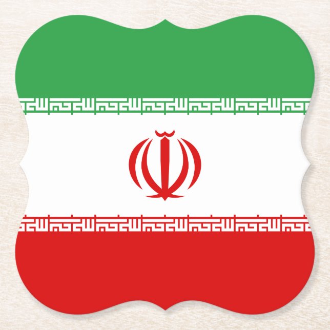 Dessous-de-verre En Papier Drapeau Iran (Iran) (Devant)