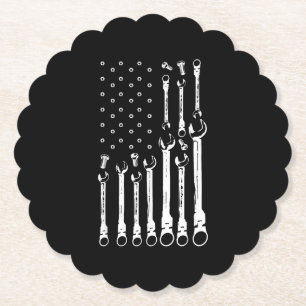 Dessous-de-verre En Papier Drapeau mécanique Drapeau patriotique américain Mé