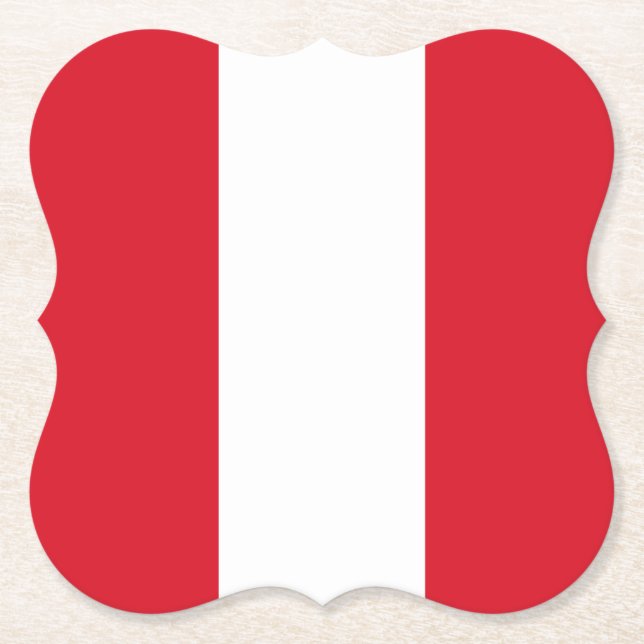 Dessous-de-verre En Papier Drapeau péruvien (Devant)