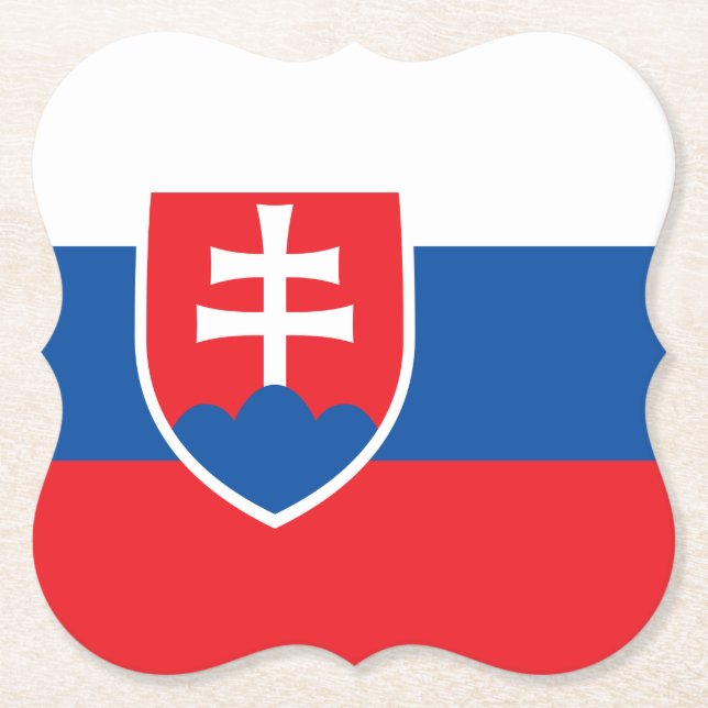 Dessous-de-verre En Papier Drapeau Slovaquie (Devant)