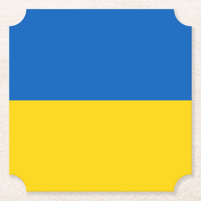 Dessous-de-verre En Papier Drapeau ukrainien (Ukraine) (Devant)