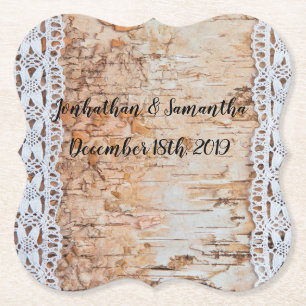 Dessous-de-verre En Papier Drink Coasters country grange en dentelle de bois