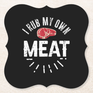 Dessous-de-verre En Papier Drôle Chef BBQ Plaisanter Cadeau Rub Ma propre via
