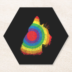 Dessous-de-verre En Papier Drôle de chat LGBT Drapeau subtil Queer Trans Gay
