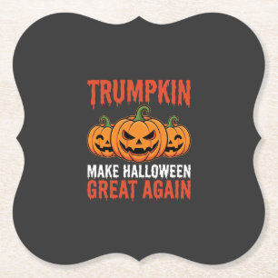 Dessous-de-verre En Papier Drôle de citrouille Trumpkin Halloween Parodie