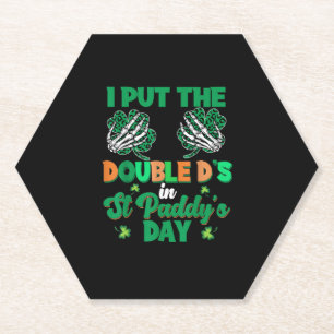 Dessous-de-verre En Papier Drôle Double Ds Dans St Paddys Day Shamrock