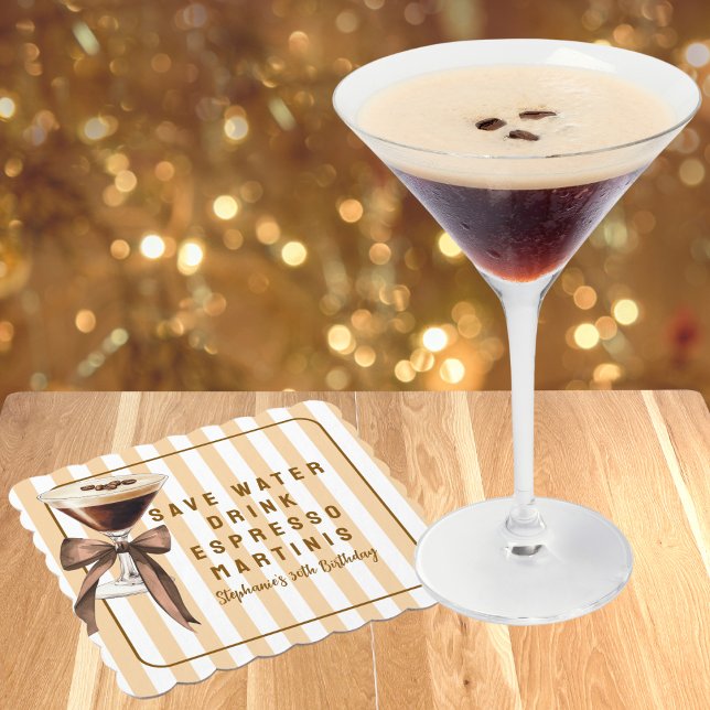 Dessous-de-verre En Papier Drôle Économiser l'Eau Boire des Espresso Martinis (Créateur téléchargé)