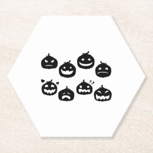 Dessous-de-verre En Papier Drôle Halloween Citrouille Halloween fête Hallowee