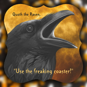 Dessous-de-verre En Papier Drôle Halloween Raven Poe Raven Crow Freakin Party